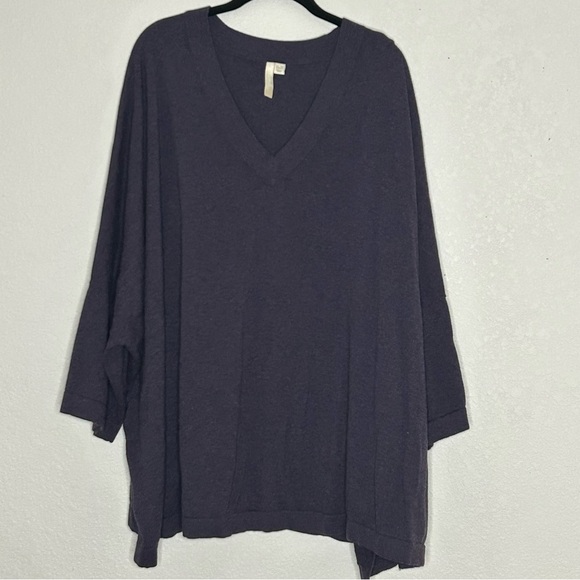 Pure Jill Boxy V-Neck Oversized Sweater With Side Slits Sz 3X-4X - Picture 1 of 10